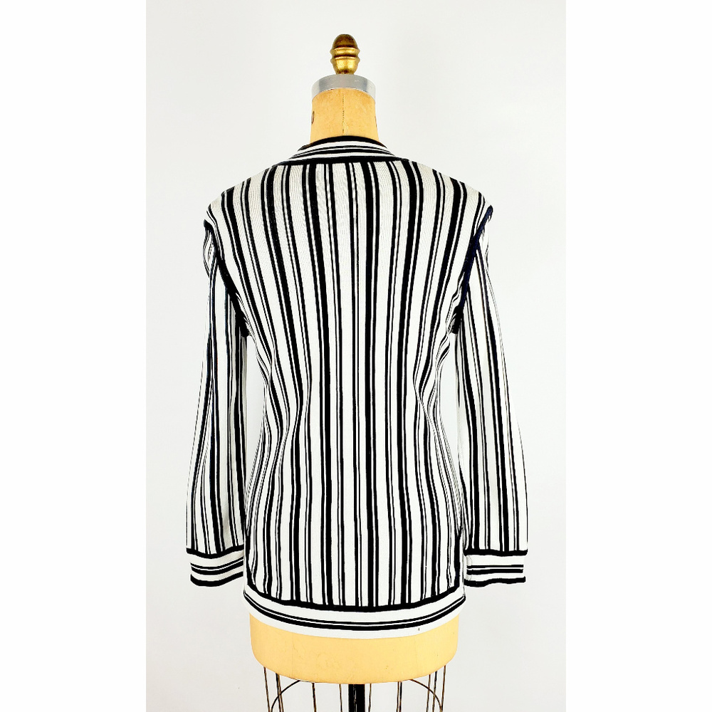 Tory Burch Striped Long Sleeve Cotton Top - Picture 3 of 8